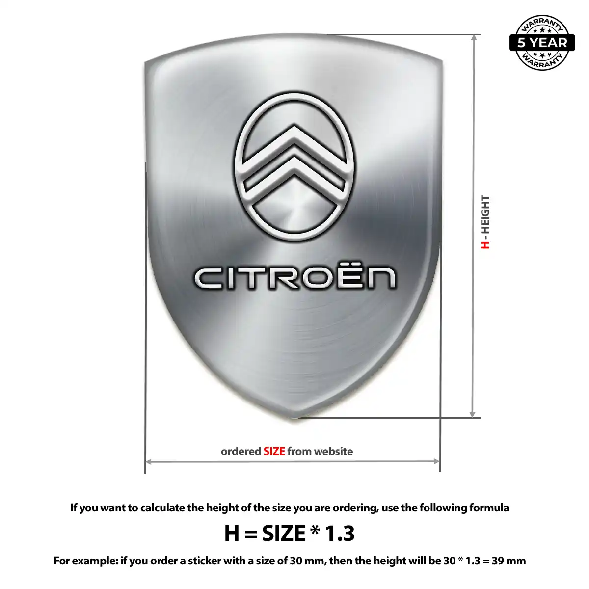 Citroen Domed Car Sticker Resin Elite