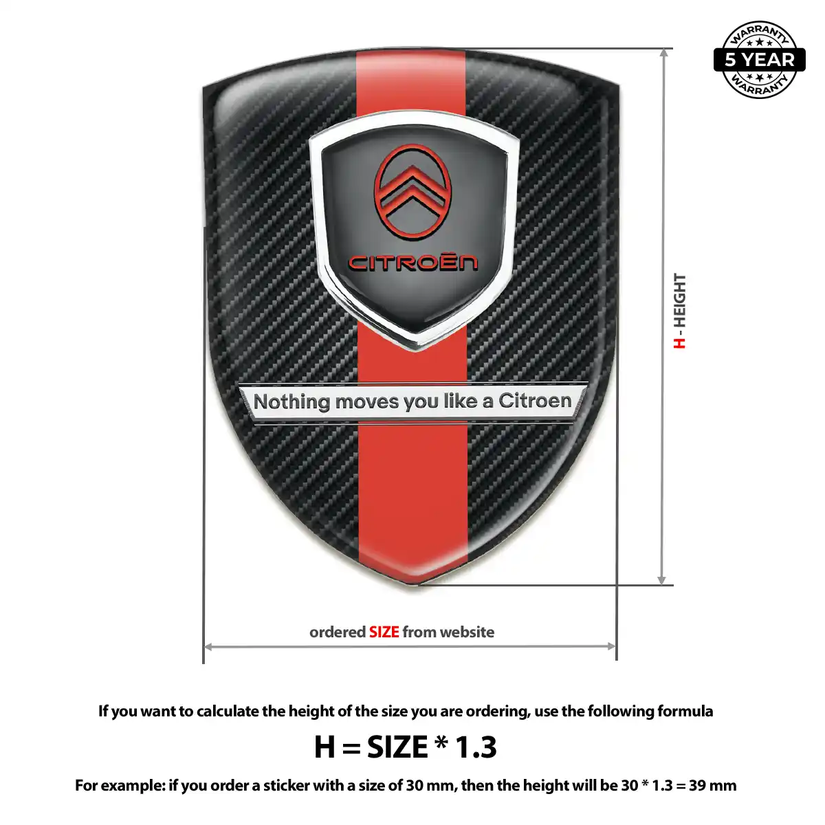 Citroen Domed Car Sticker Sleek Style