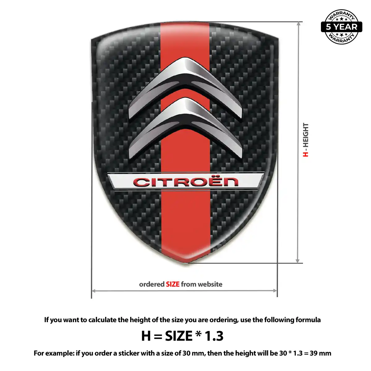 Citroen Domed Car Sticker Superior Craft