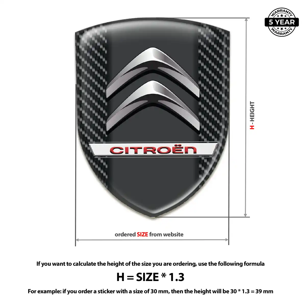 Citroen Domed Decal Cabin Style