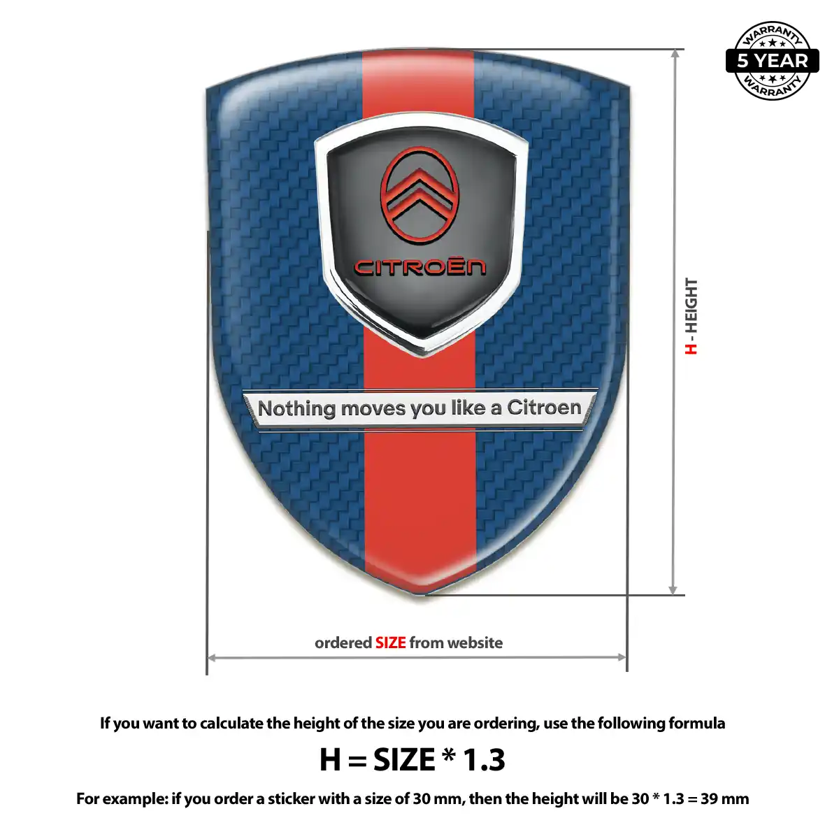 Citroen Domed Decal Deluxe Edition