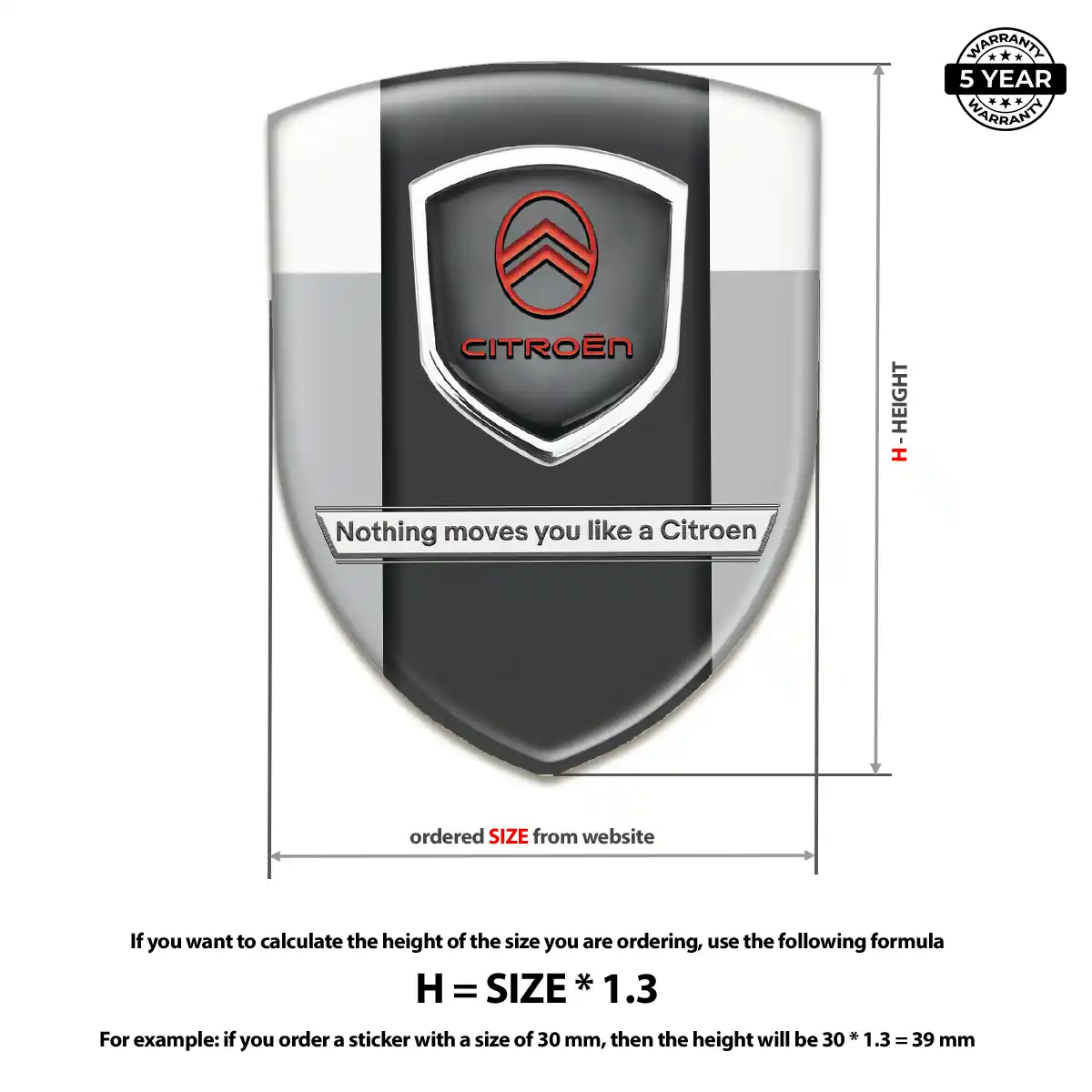 Citroen Domed Decal Exclusive Series