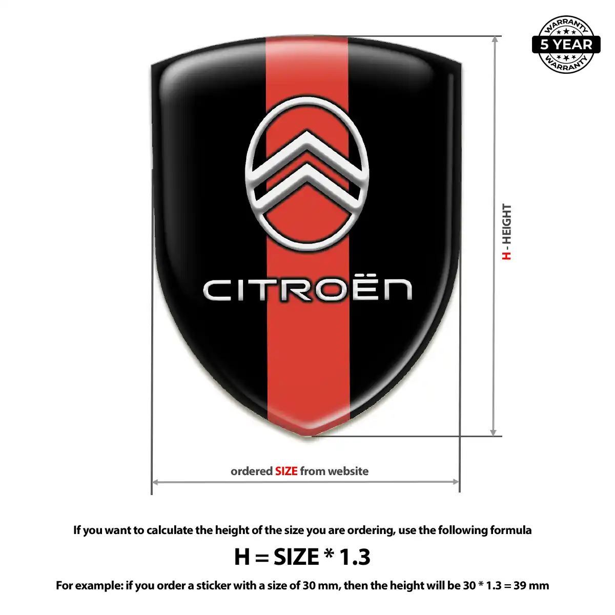 Citroen Domed Decal Interior Elegance