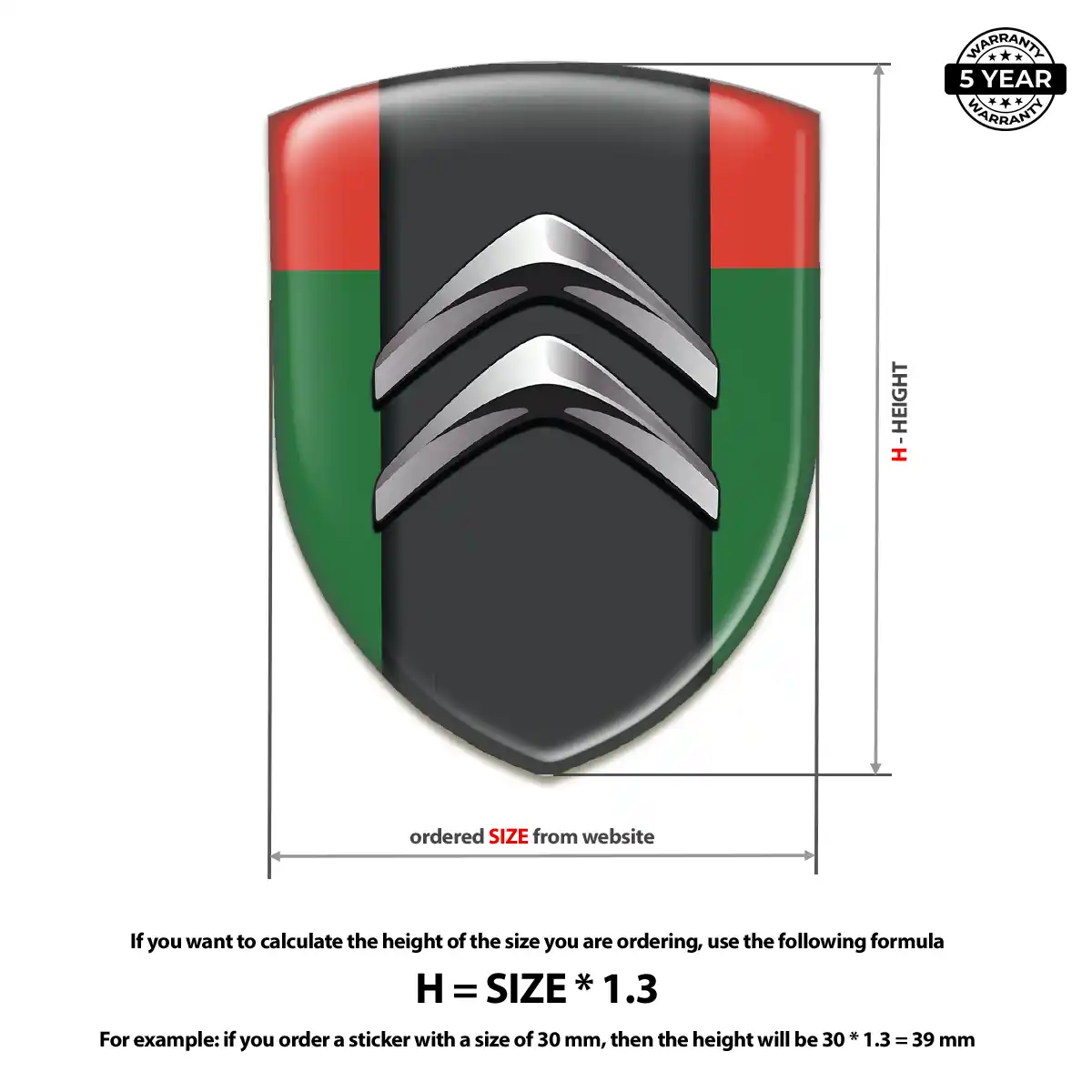 Citroen Domed Decal Interior Luxe
