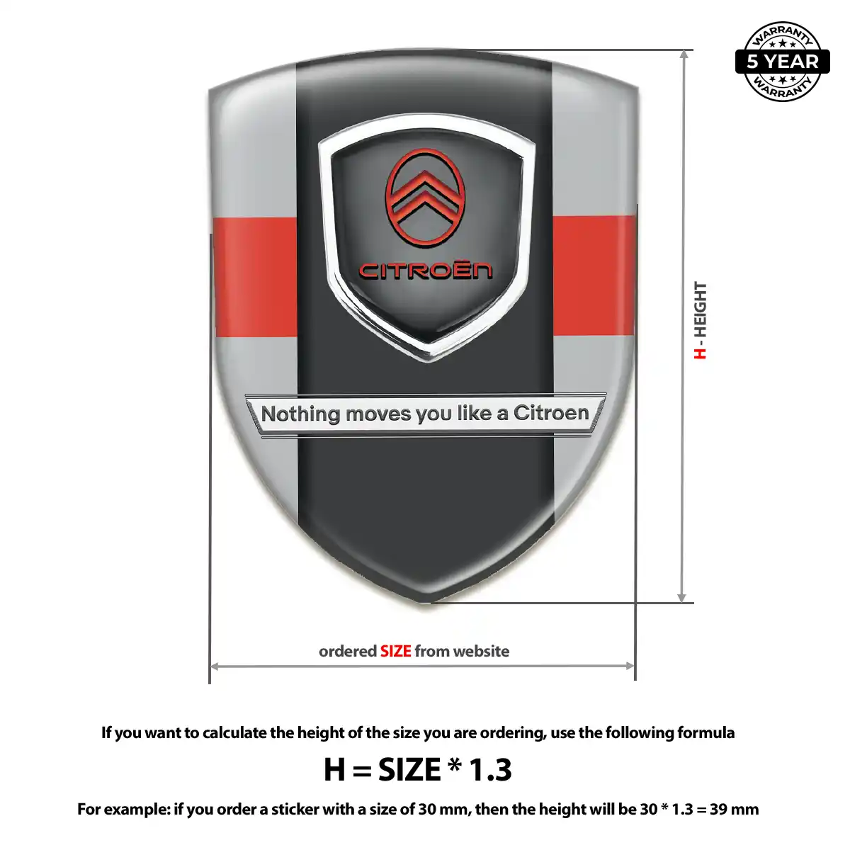 Citroen Domed Decal Opulent Line