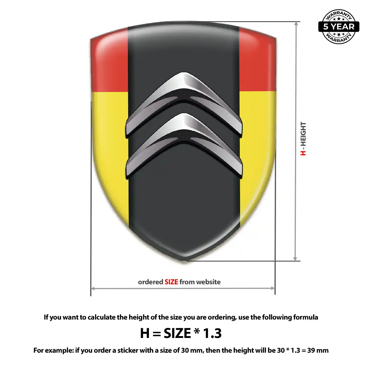 Citroen Domed Decal Outer Style