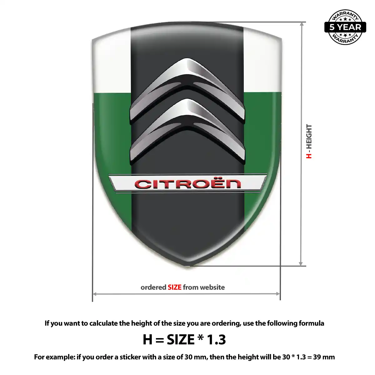 Citroen Domed Decal Prime Quality