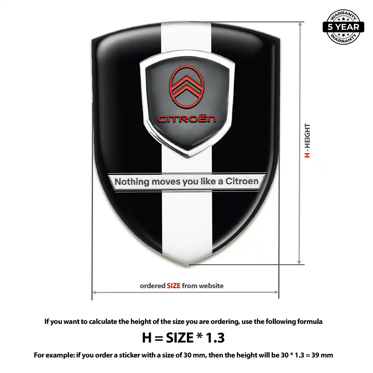 Citroen Domed Decal Refined Design