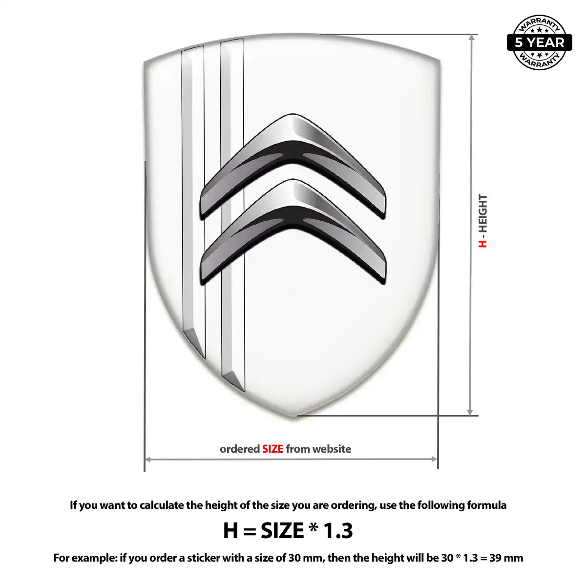 Citroen Domed Decal Resin Luxe