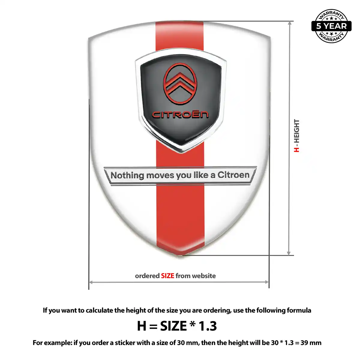 Citroen Domed Decal Signature Grade