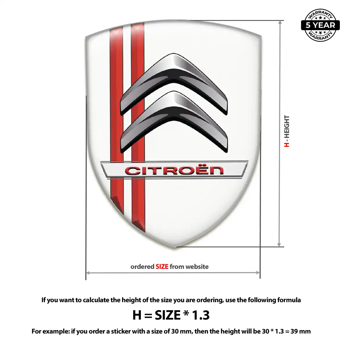 Citroen Domed Decal Sleek Style