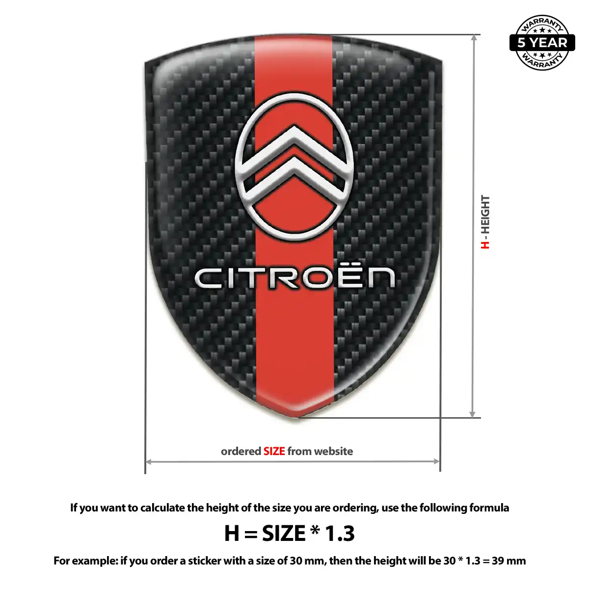Citroen Domed Decal Superior Craft