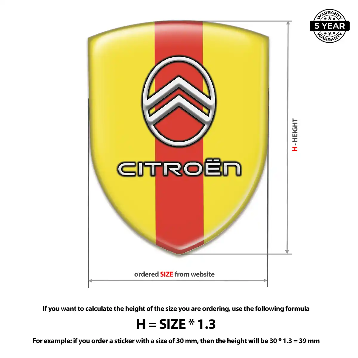 Citroen Domed Emblem Cabin Style