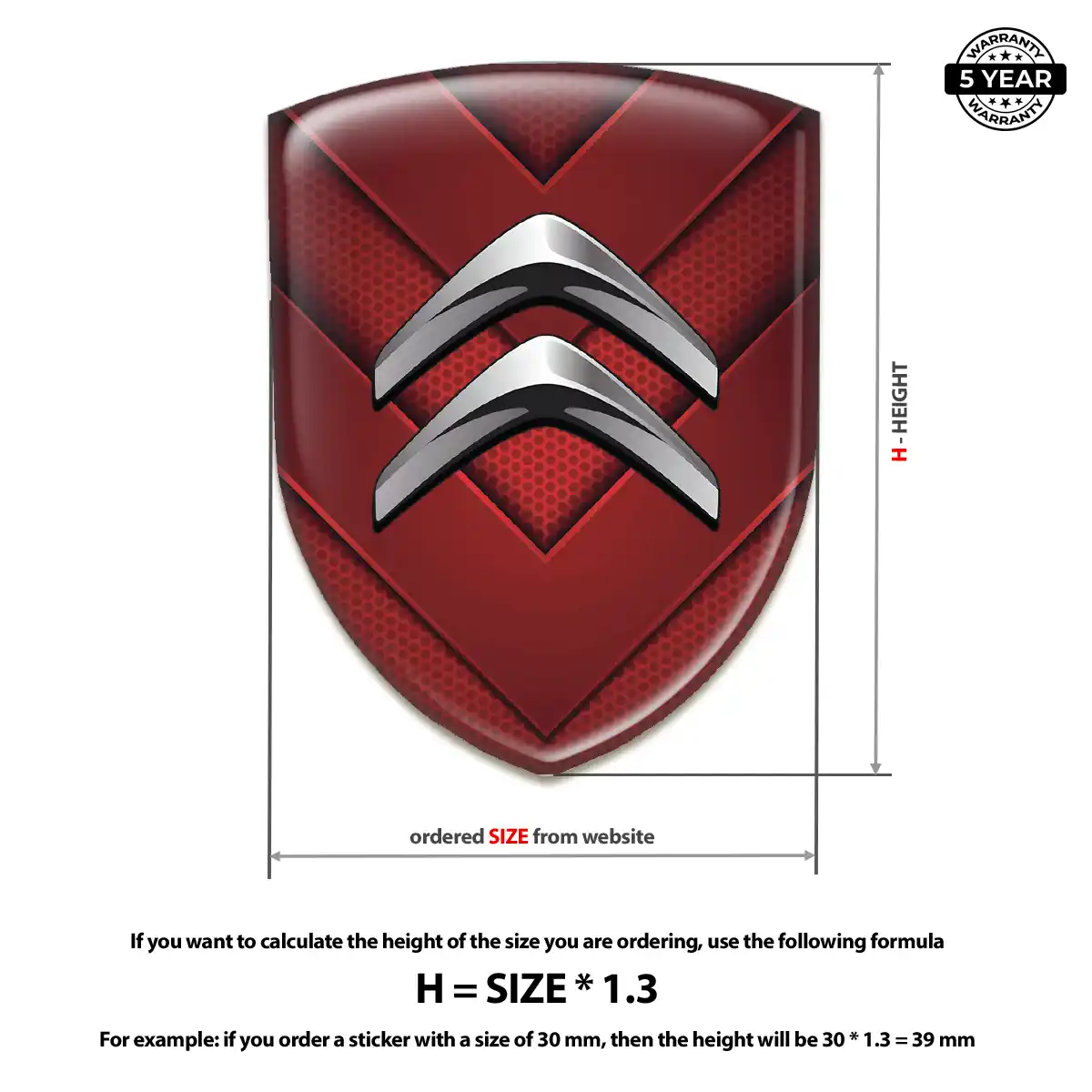 Citroen Domed Emblem Elite Edition