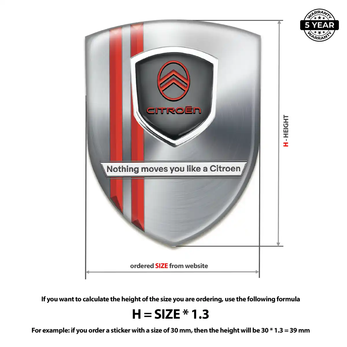 Citroen Domed Emblem Exterior Luxe
