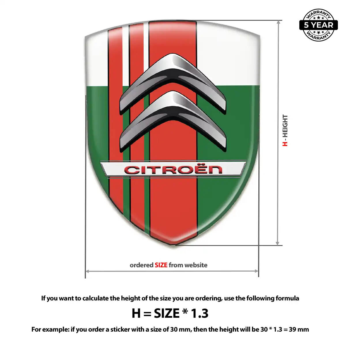 Citroen Domed Emblem Premium Dome
