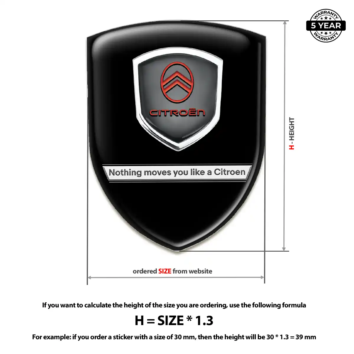 Citroen Domed Emblem Resin Luxe