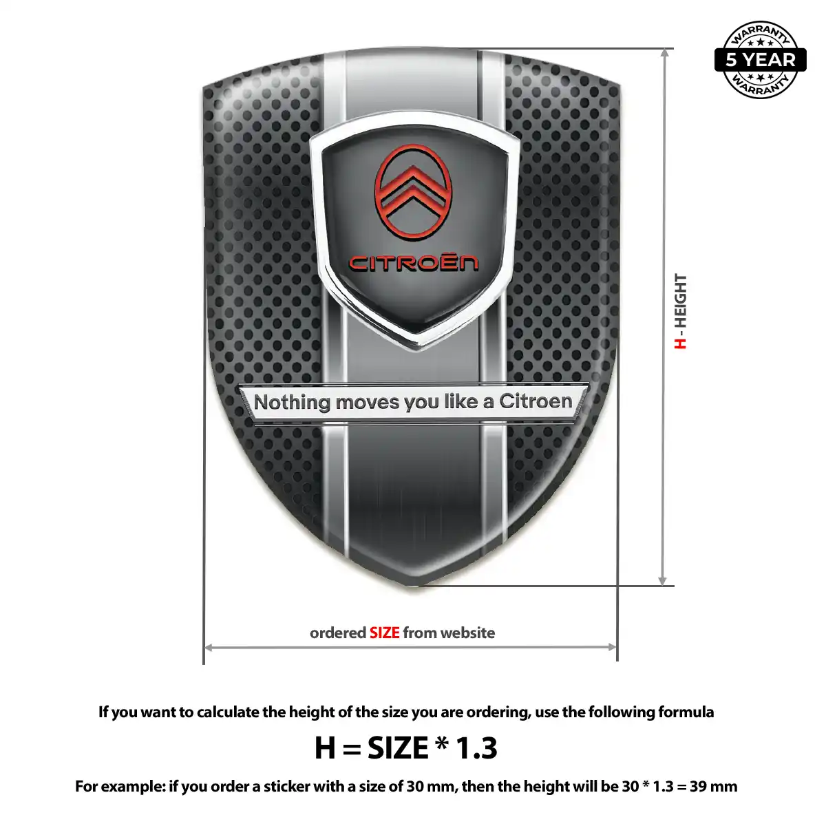 Citroen Domed Emblem Signature Grade