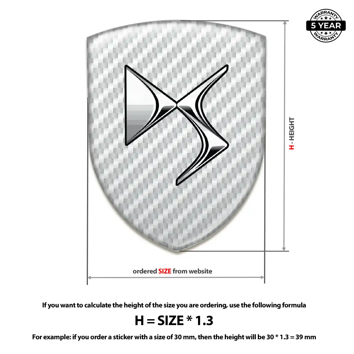 Citroen Domed Logo Decal Deluxe Edition
