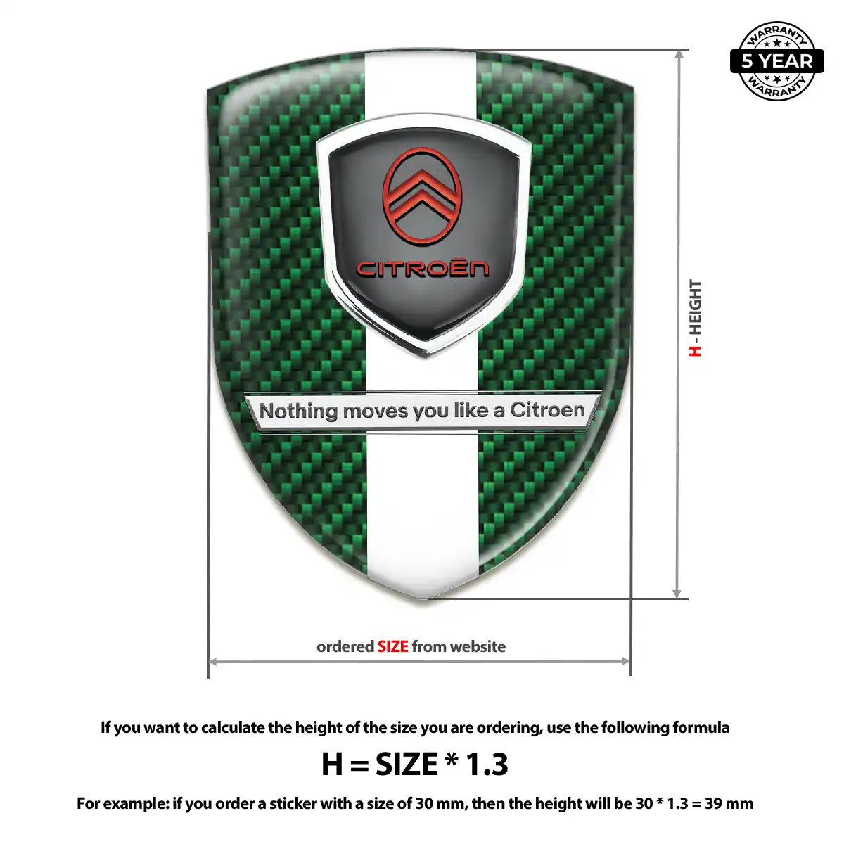 Citroen Domed Logo Decal Elite Edition