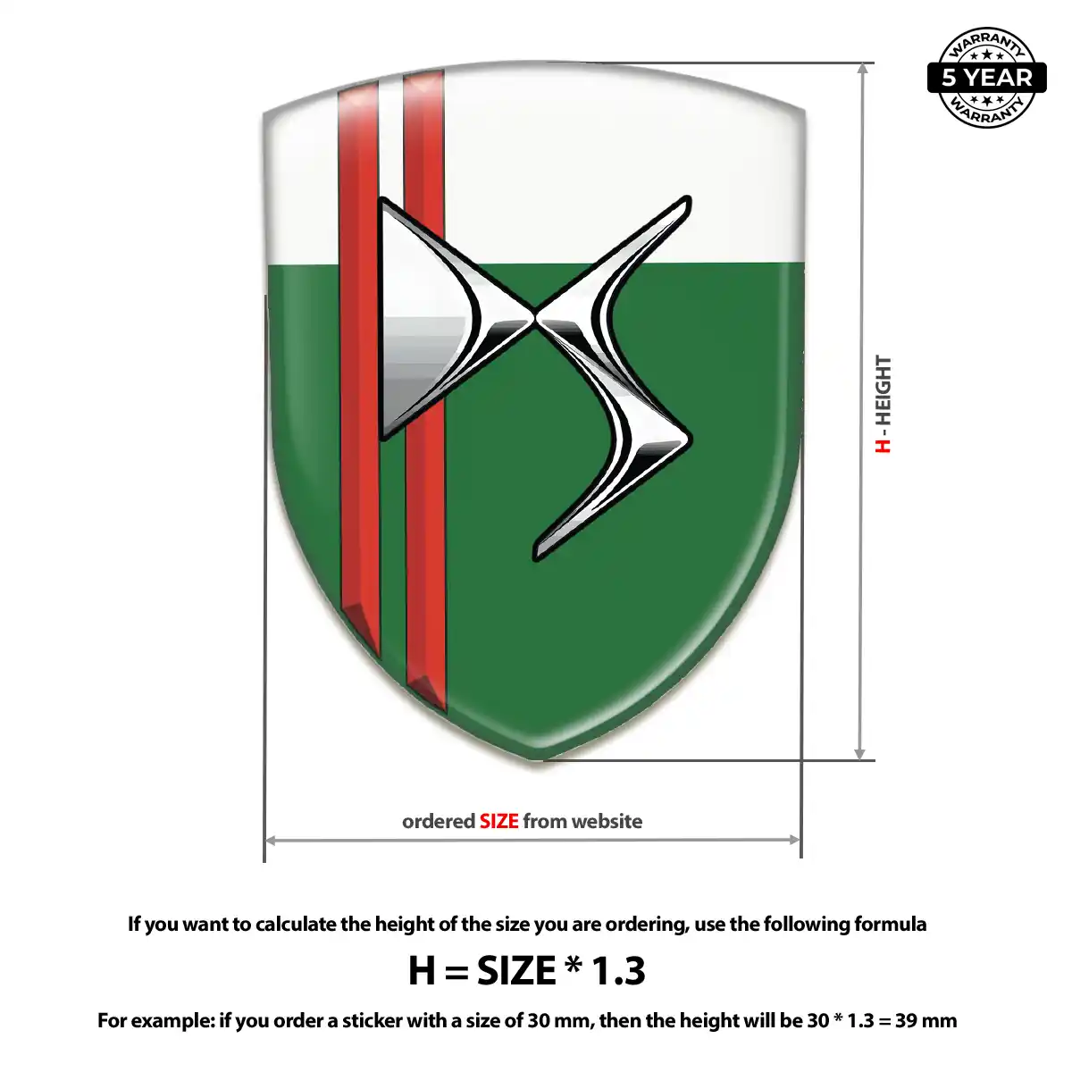 Citroen Domed Logo Decal Elite Finish