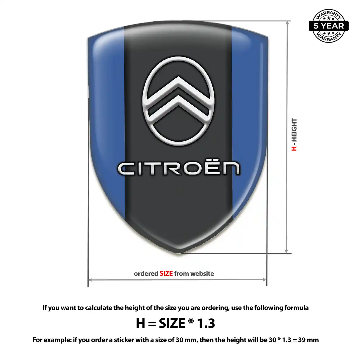 Citroen Domed Logo Decal Exterior Luxe