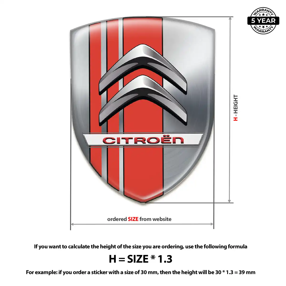 Citroen Domed Logo Decal Opulent Line