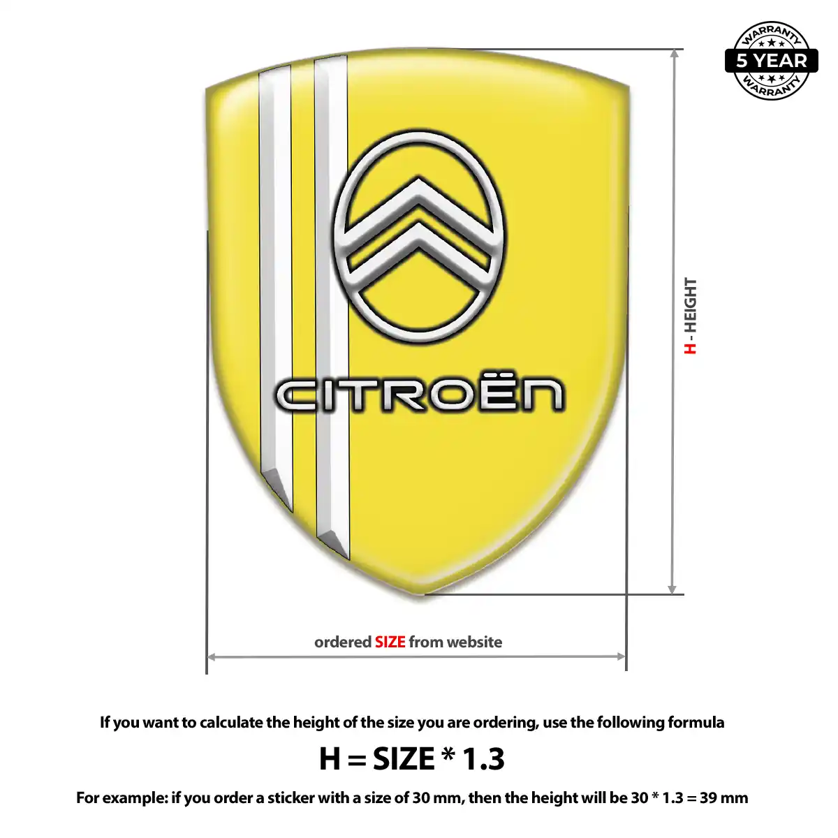 Citroen Domed Logo Decal Prestige Line