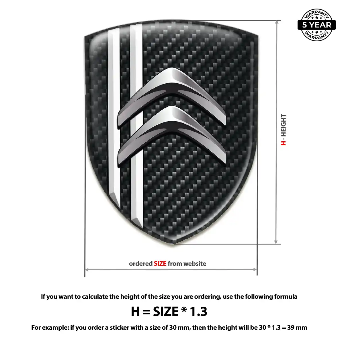 Citroen Domed Logo Decal Prime Quality