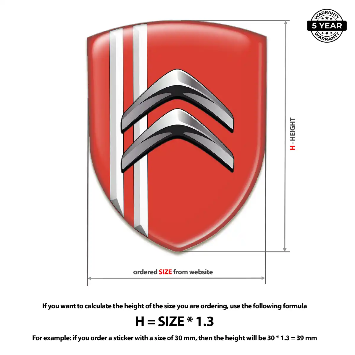 Citroen Domed Logo Decal Refined Design