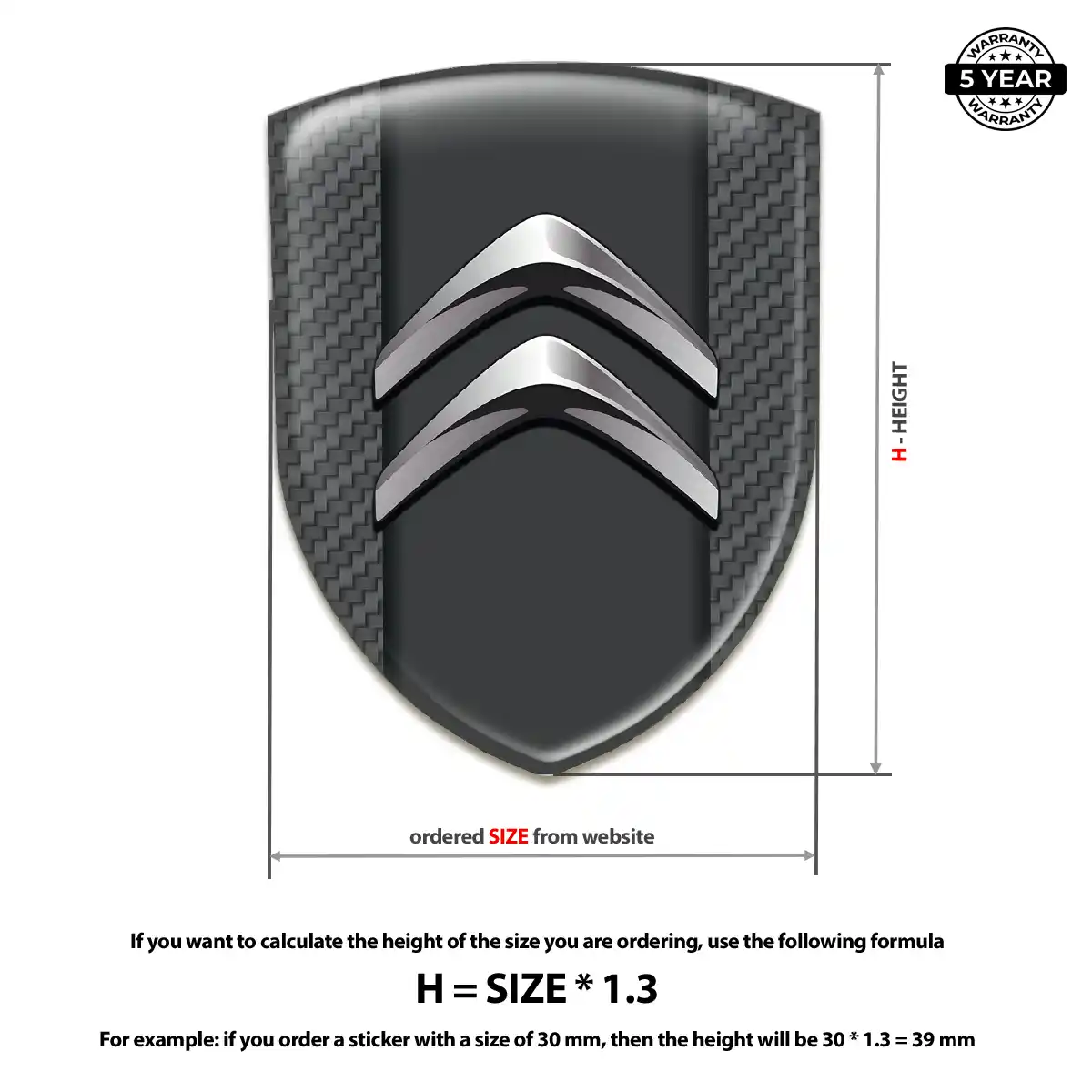 Citroen Domed Logo Decal Resin Elite