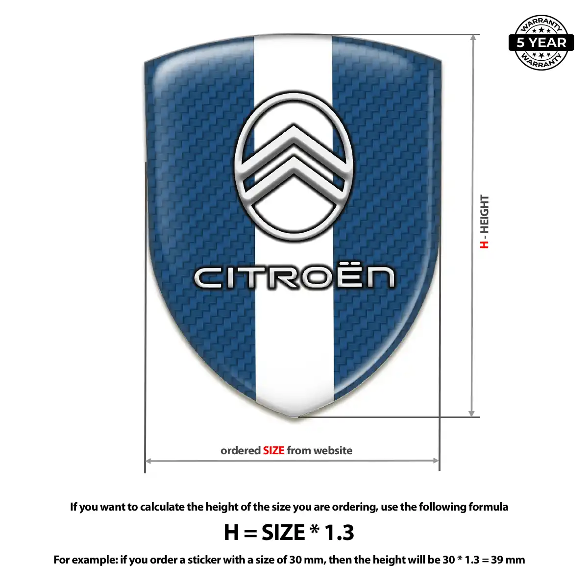 Citroen Domed Logo Decal Sleek Style