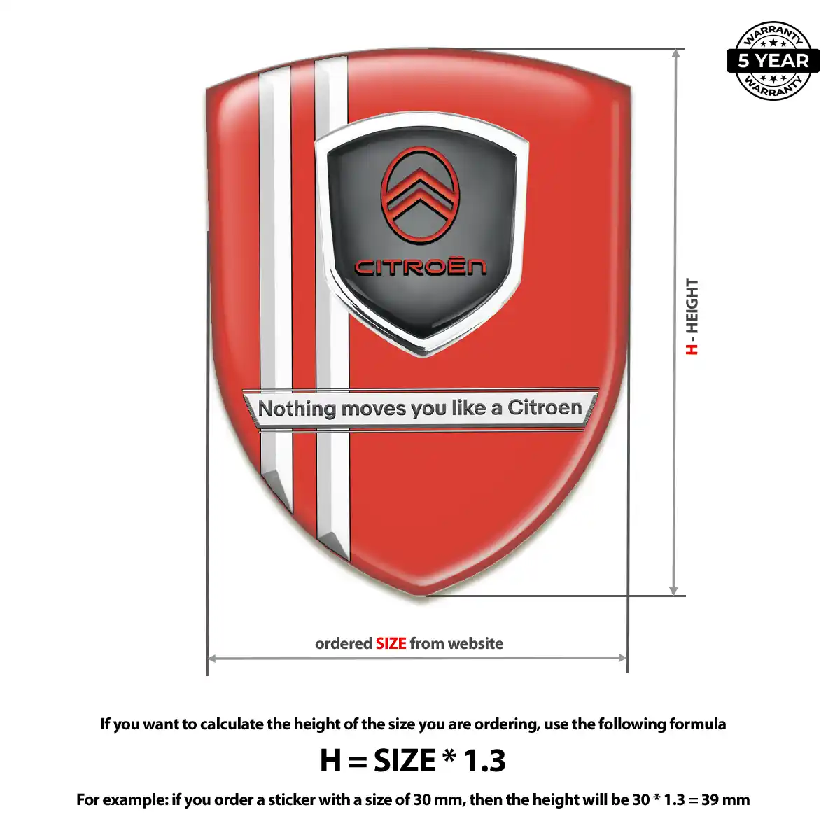 Citroen Domed Logo Decal Superior Craft