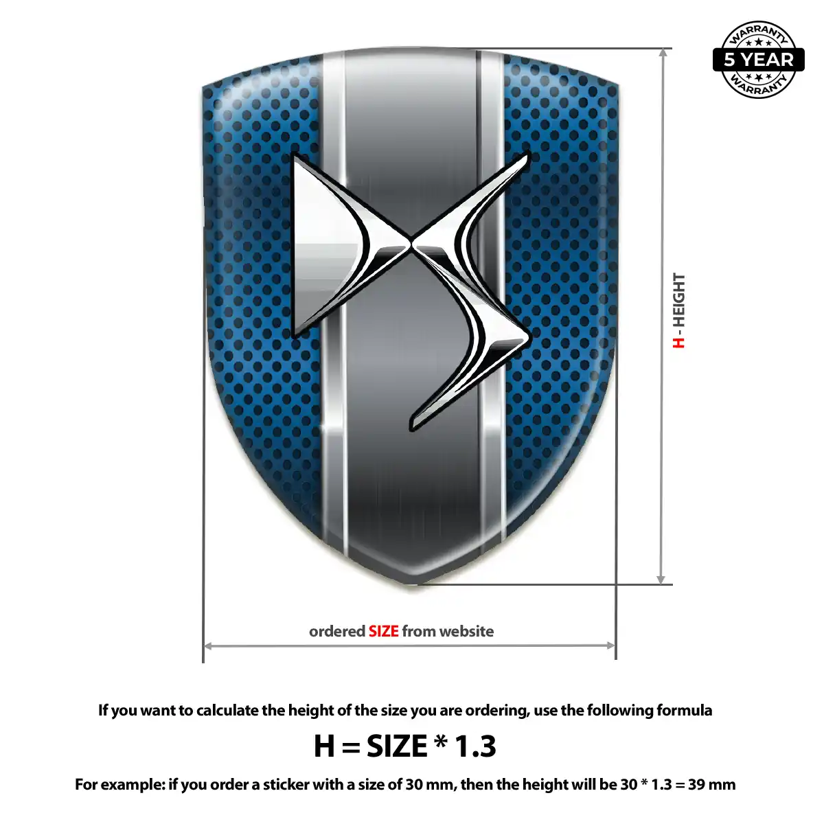 Citroen Domed Logo Sticker Deluxe Edition