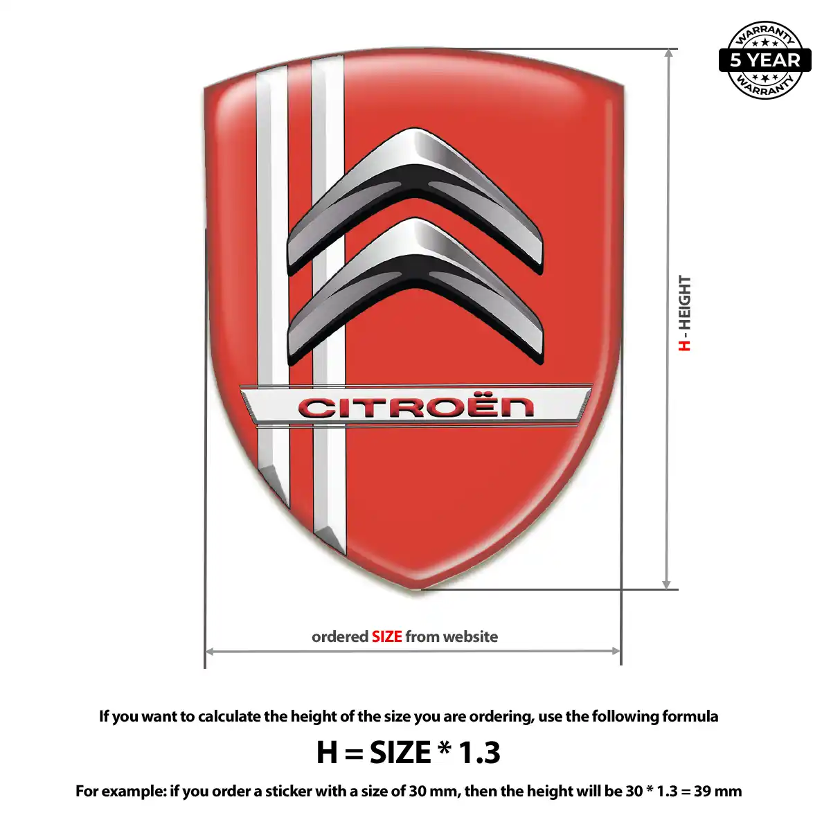 Citroen Domed Logo Sticker Elite Edition