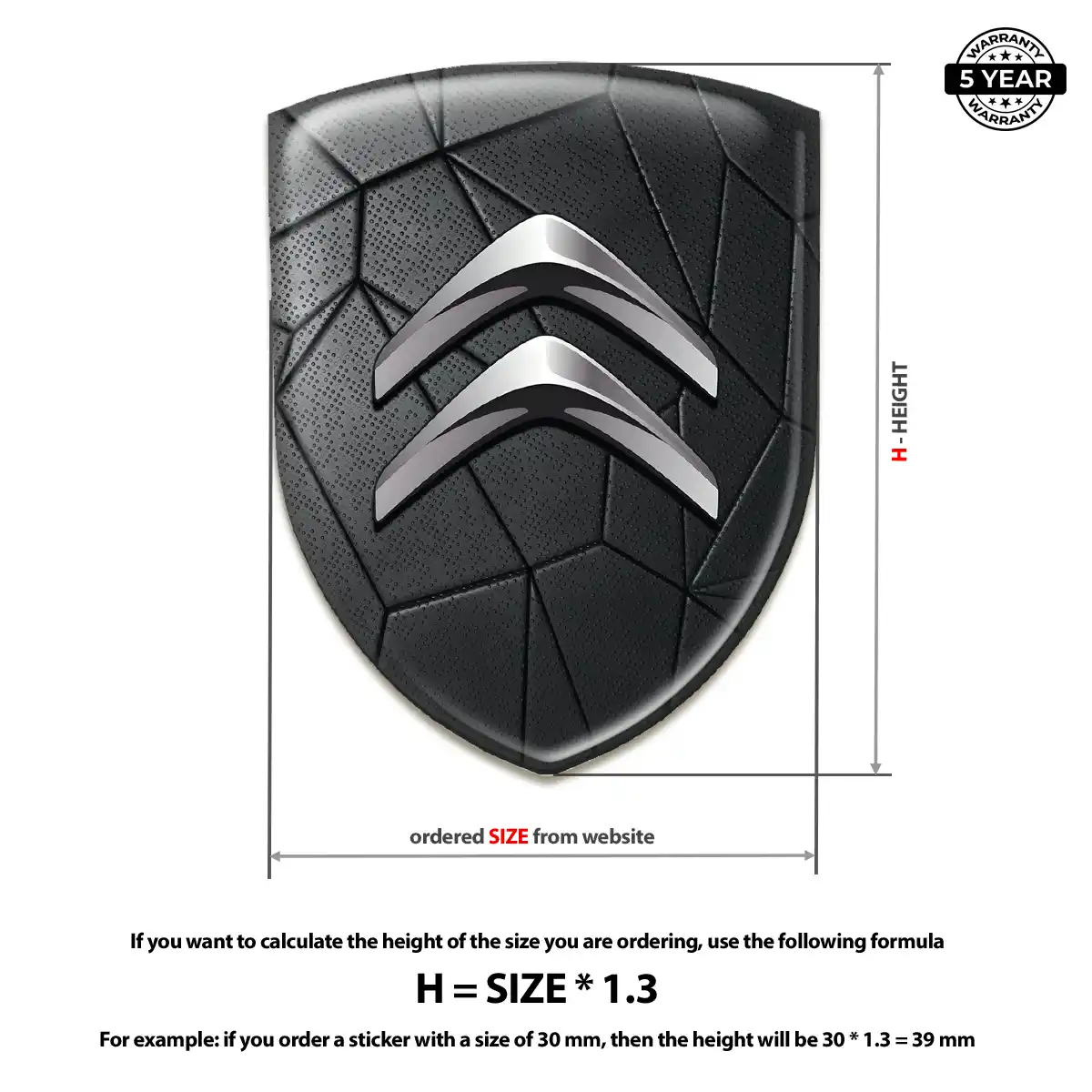 Citroen Domed Logo Sticker Exterior Luxe