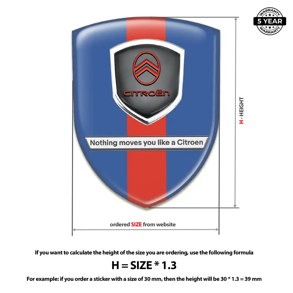Citroen Domed Logo Sticker Interior Luxe