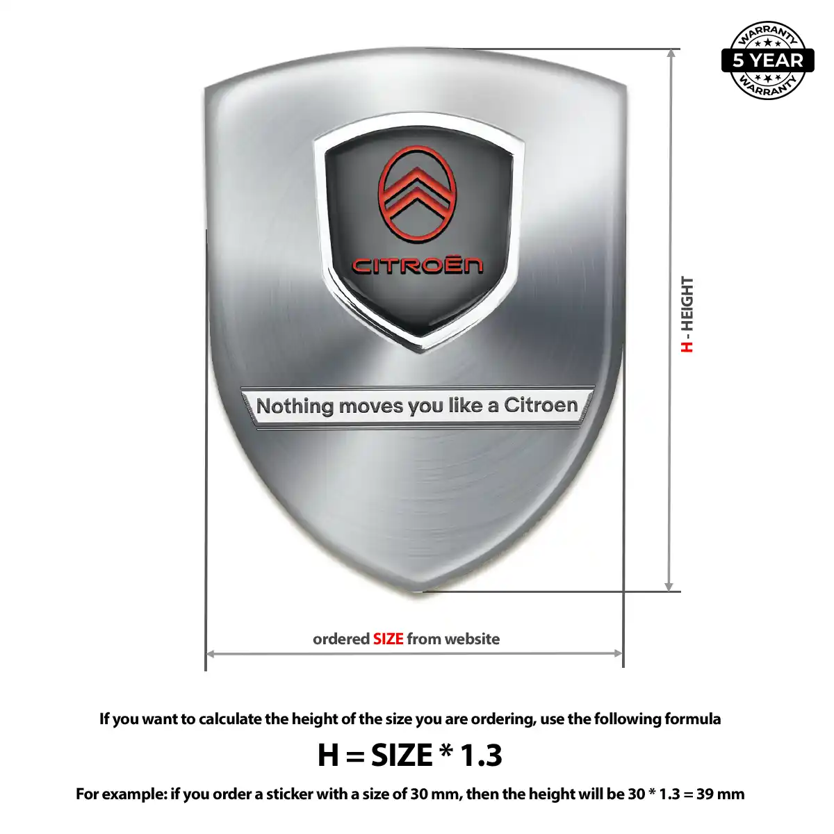 Citroen Domed Logo Sticker Noble Edition