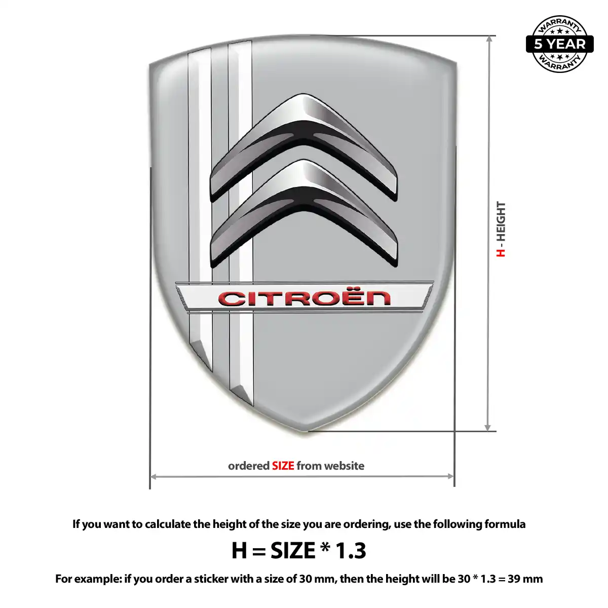 Citroen Domed Logo Sticker Opulent Line