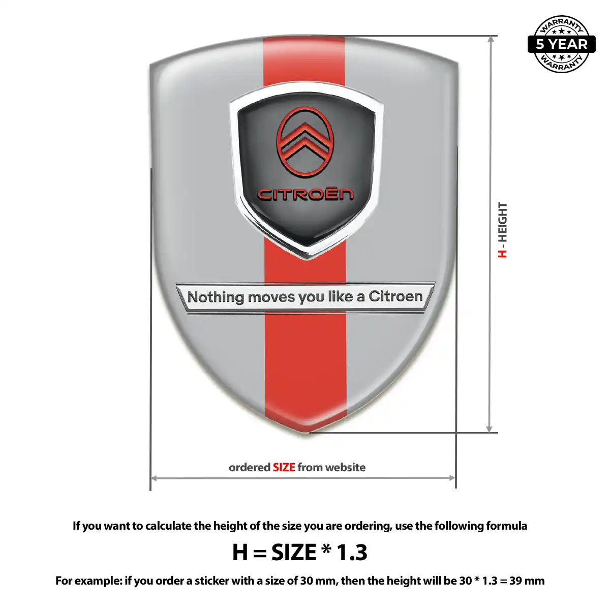 Citroen Domed Logo Sticker Outer Style