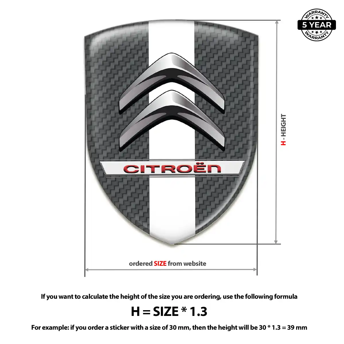 Citroen Domed Logo Sticker Premium Dome
