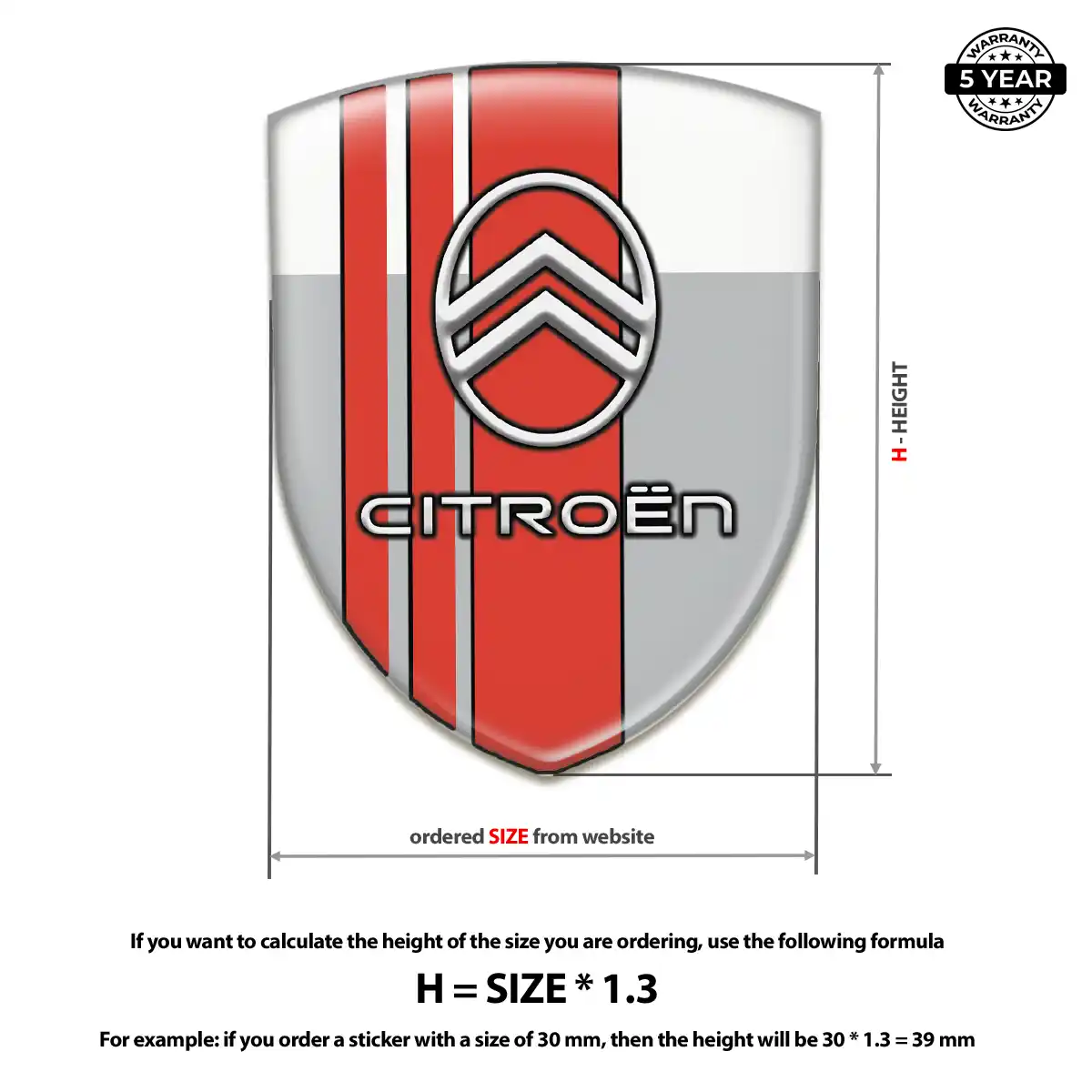 Citroen Domed Logo Sticker Prestige Line