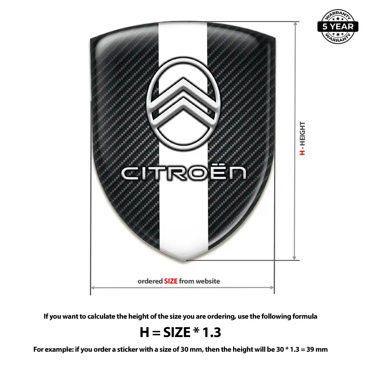 Citroen Domed Logo Sticker Prime Quality