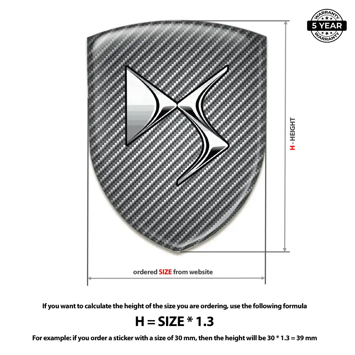 Citroen Domed Logo Sticker Resin Luxe