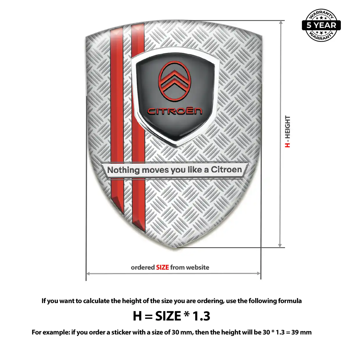 Citroen Domed Logo Sticker Signature Grade
