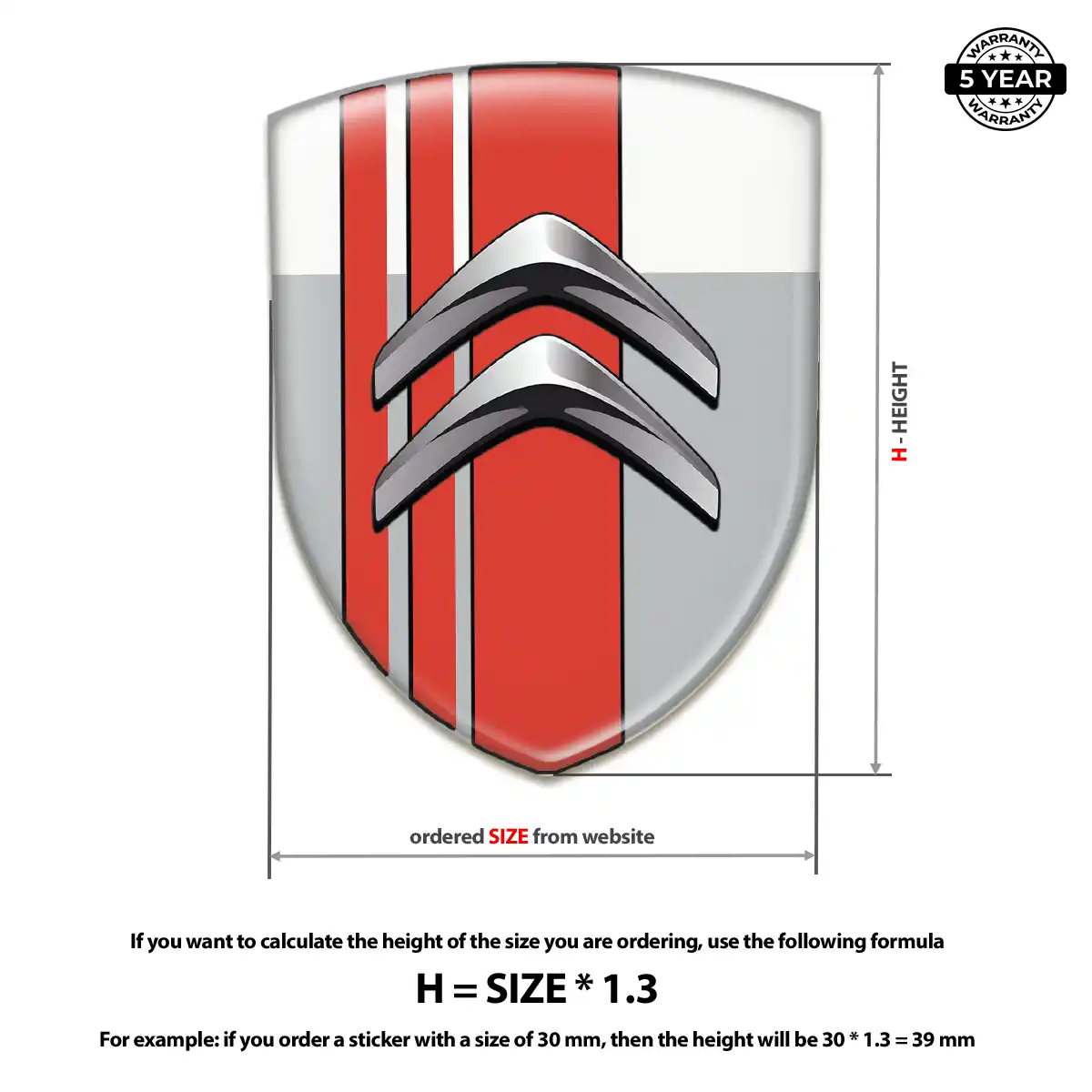 Citroen Domed Logo Sticker Sleek Style