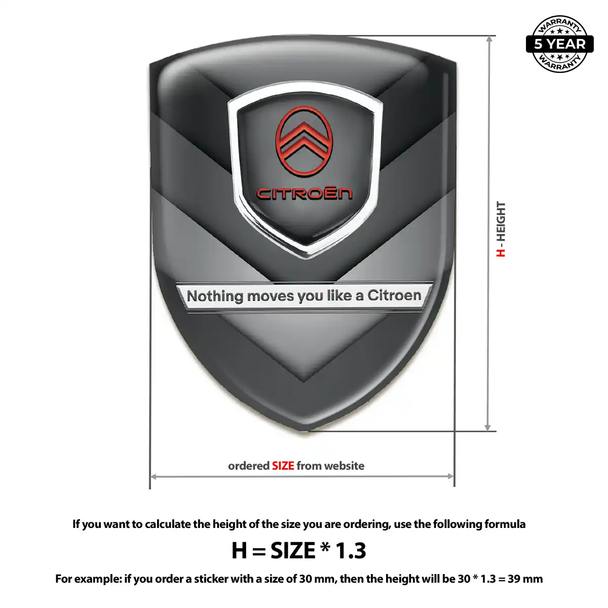 Citroen Domed Logo Sticker Superior Craft