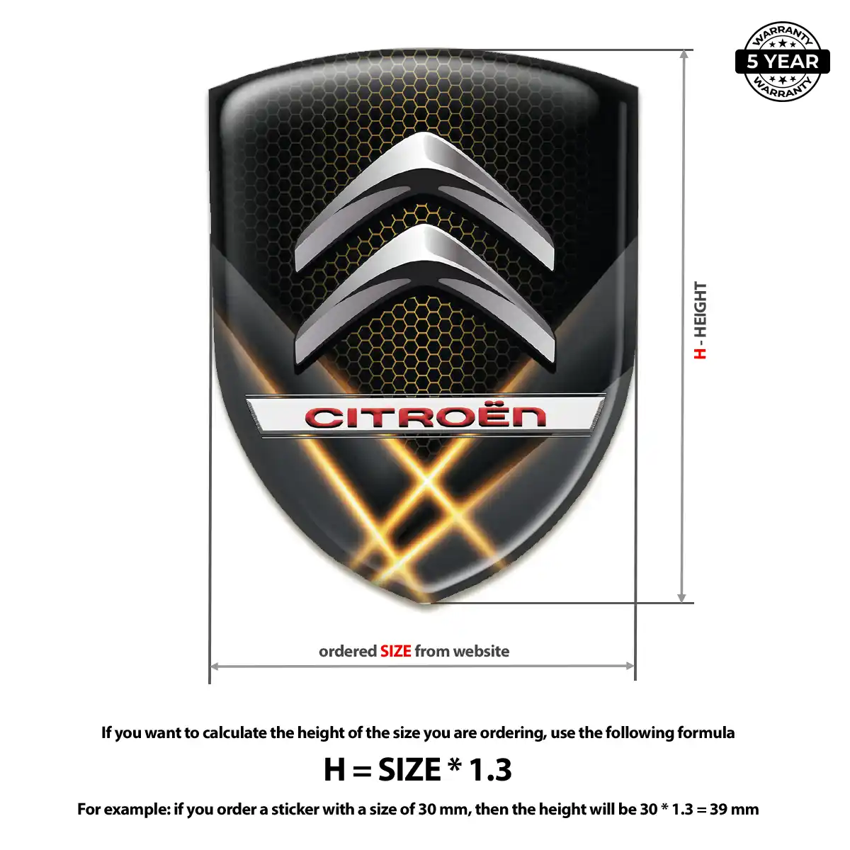 Citroen Emblem Badge Elite Finish