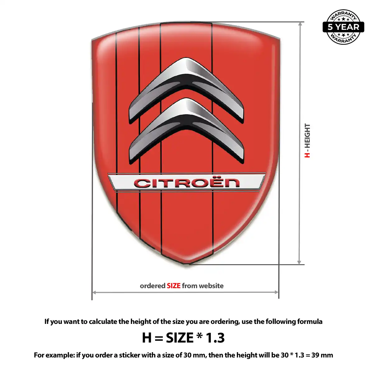Citroen Emblem Badge Logo Premium Dome