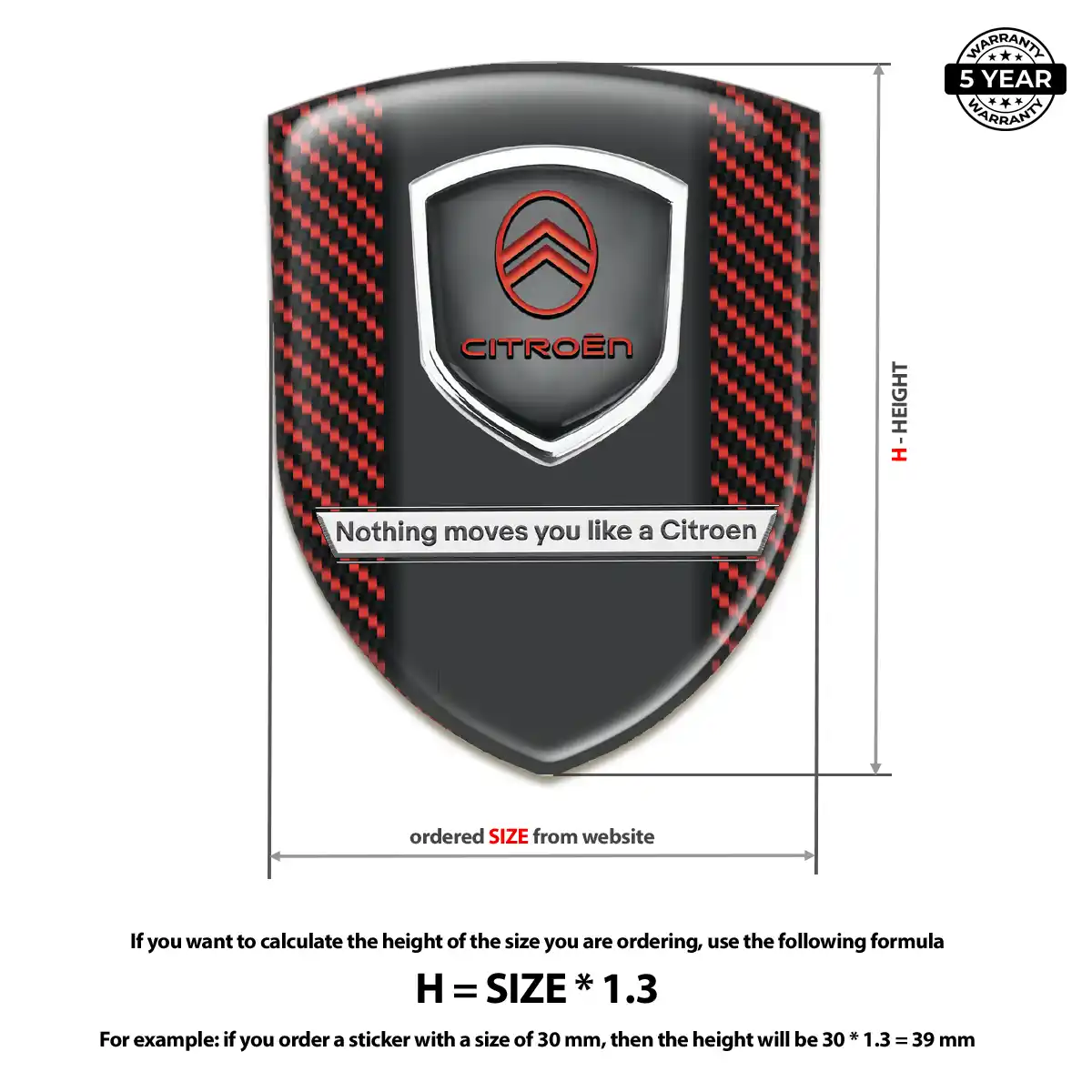 Citroen Emblem Domed Badge Cabin Style